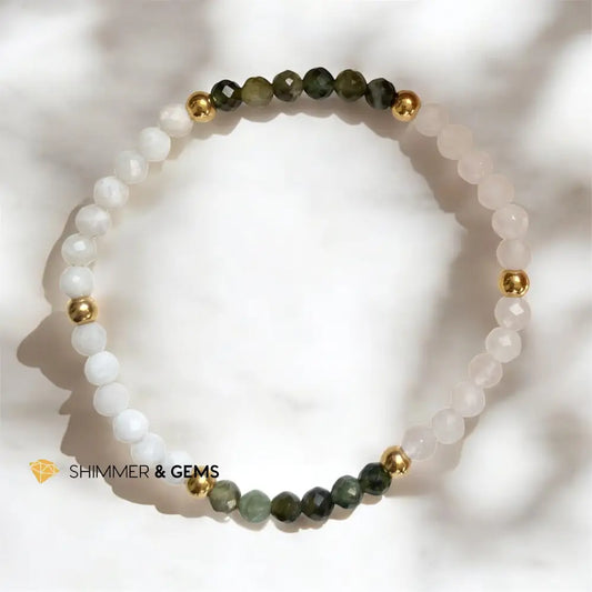 Joyful Heart Bracelet (4mm with Stainless Steel Beads) 6” Bracelets