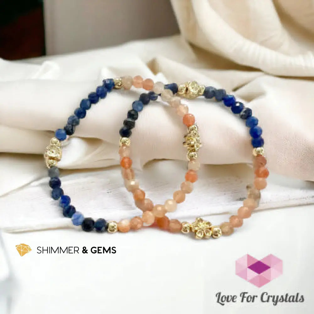 Joyful Optimism (Sunstone and Blue Sodalite) 6.0” Bracelets