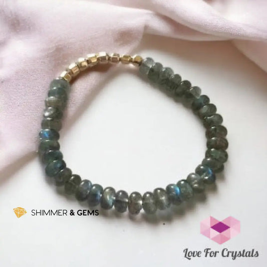 Labradorite Fortune 8 Rondelle Bracelet 6.0” Bracelets