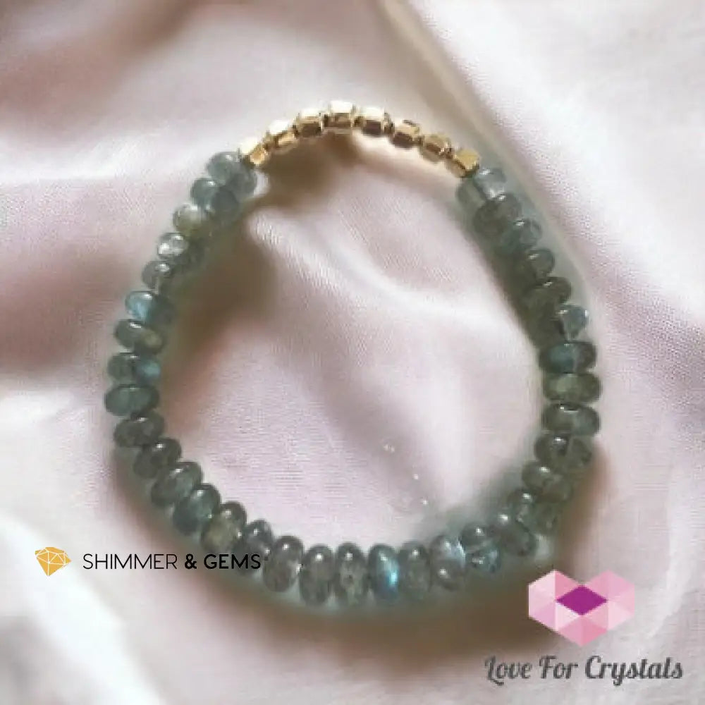 Labradorite Fortune 8 Rondelle Bracelet 6.5” Bracelets