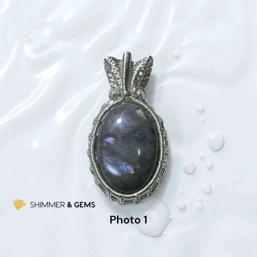 Labradorite Wire-Wrapped Pendant photo1 Charms & Pendants