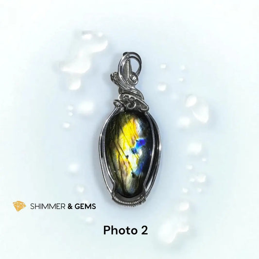 Labradorite Wire-Wrapped Pendant photo2 Charms & Pendants