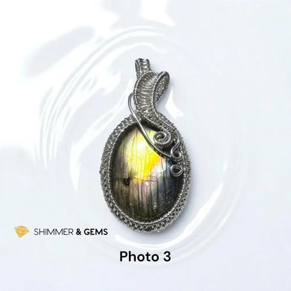 Labradorite Wire-Wrapped Pendant photo3 Charms & Pendants