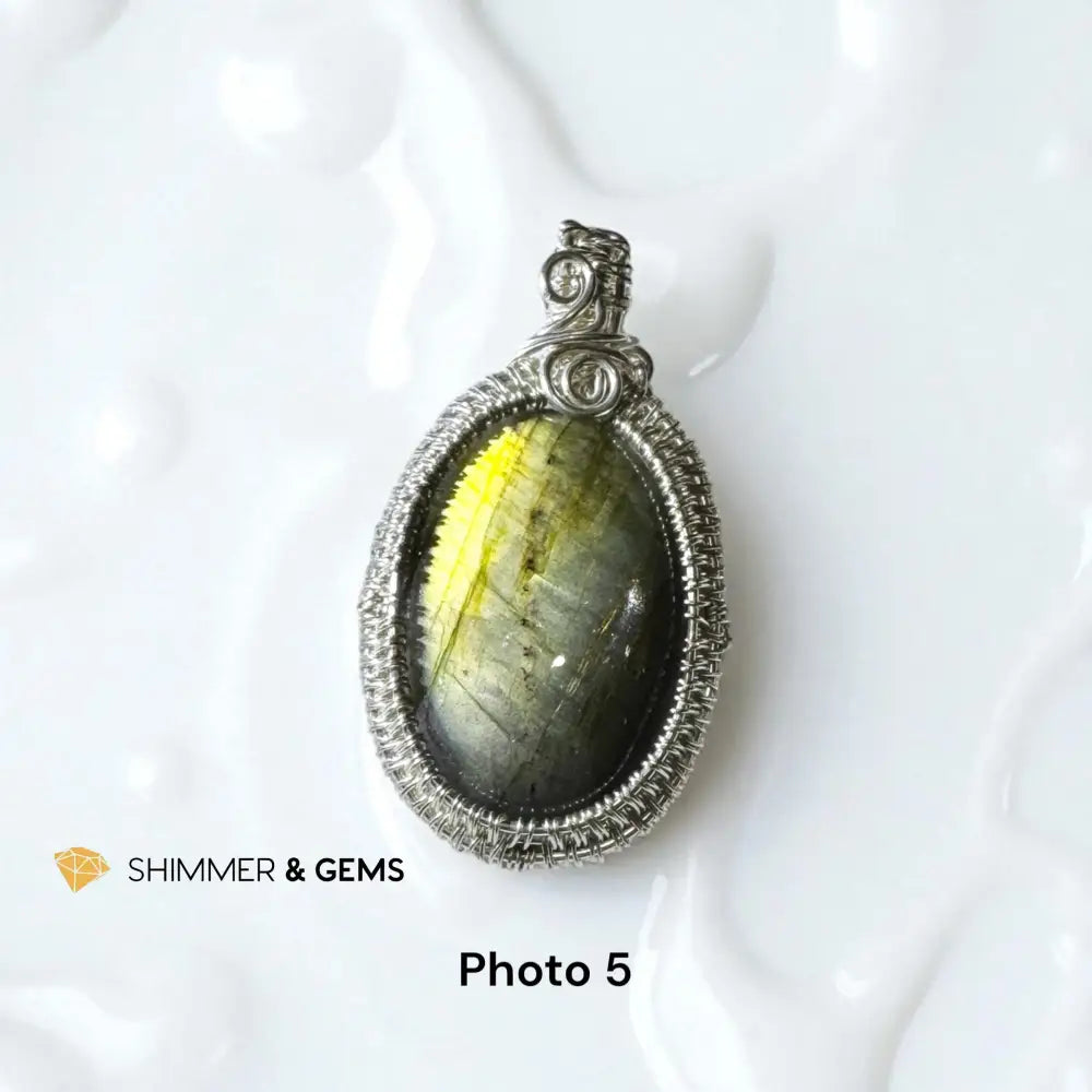 Labradorite Wire-Wrapped Pendant photo5 Charms & Pendants