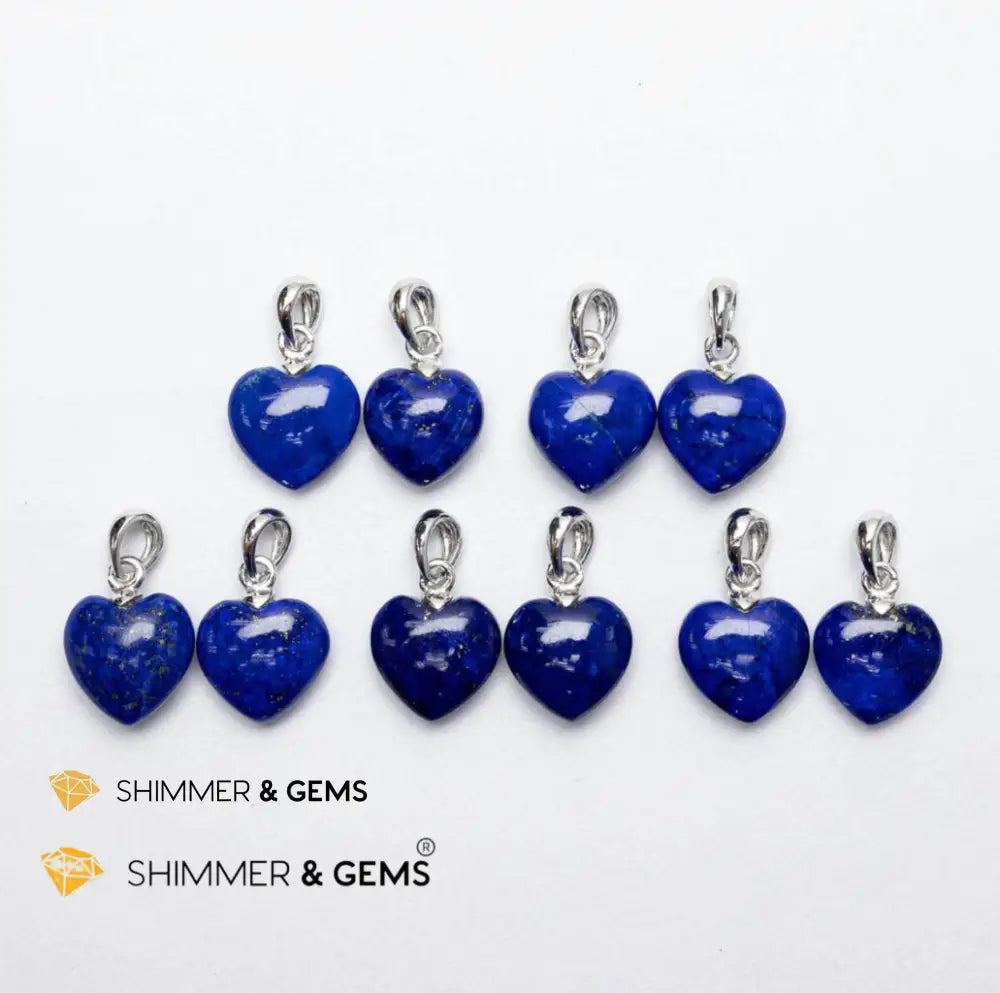 Lapis Lazuli Heart 925 Silver Pendant 10mm (Inner Wisdom Royal Insight) 8mm pendant Charms & Pendants