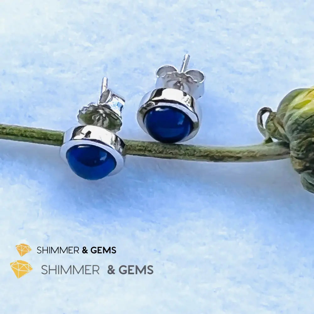 Lapis Lazuli Round Earrings 6Mm (Power And Strength