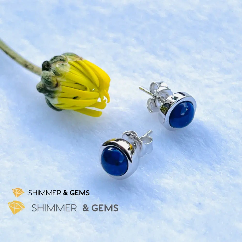 Lapis Lazuli Round Earrings 6Mm (Power And Strength