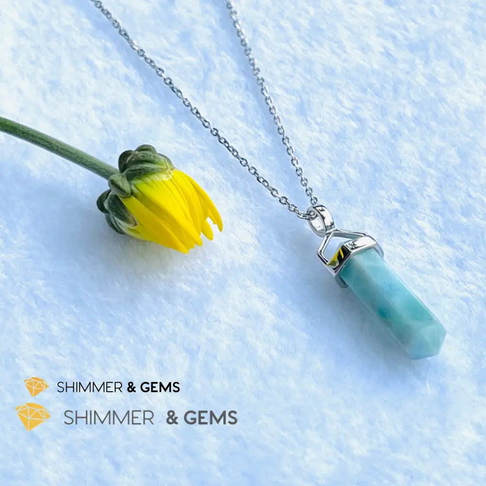 Larimar Double Pointer Pendant 925 Silver (Attract Soulmate 21Mm Only Charms & Pendants