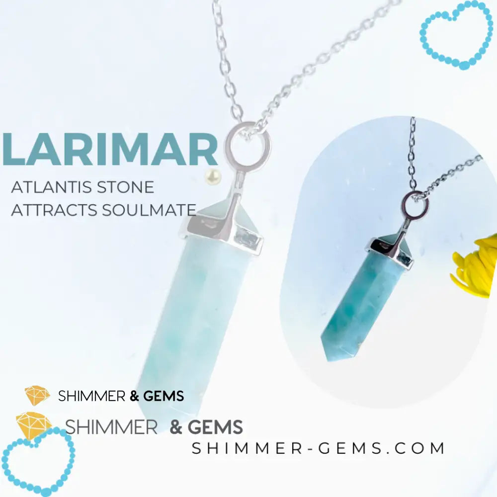 Larimar Double Pointer Pendant 925 Silver (Attract Soulmate Charms & Pendants