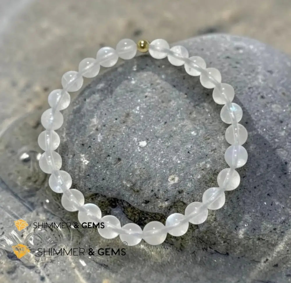 Madagascar Shiny Rainbow Moonstone Premium Grade 6mm (Limited Stocks) Rare - Bracelets
