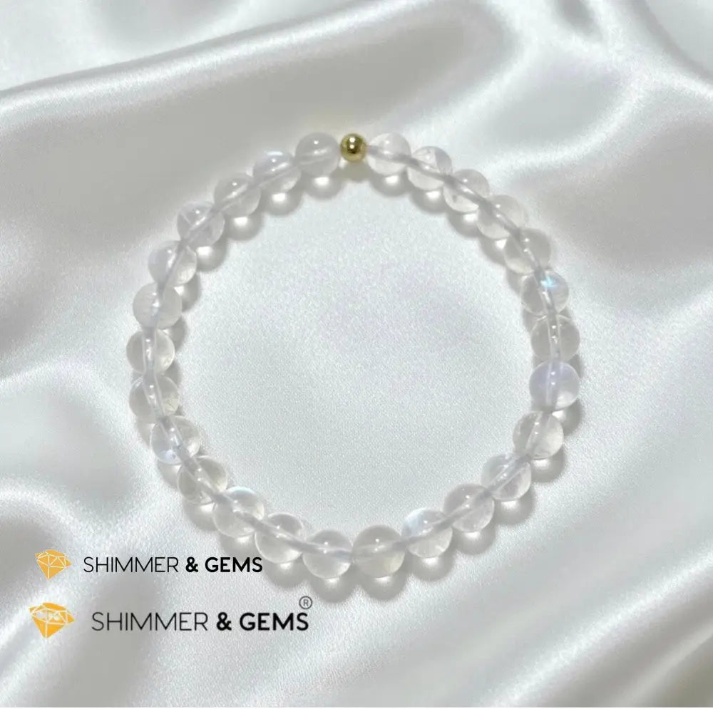 Madagascar Shiny Rainbow Moonstone Premium Grade 6mm (Limited Stocks) Rare - Bracelets