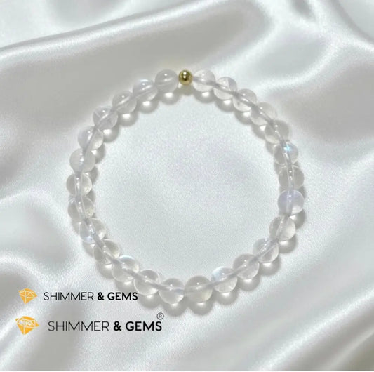 Madagascar Shiny Rainbow Moonstone Premium Grade 6mm (Limited Stocks) Rare - Bracelets