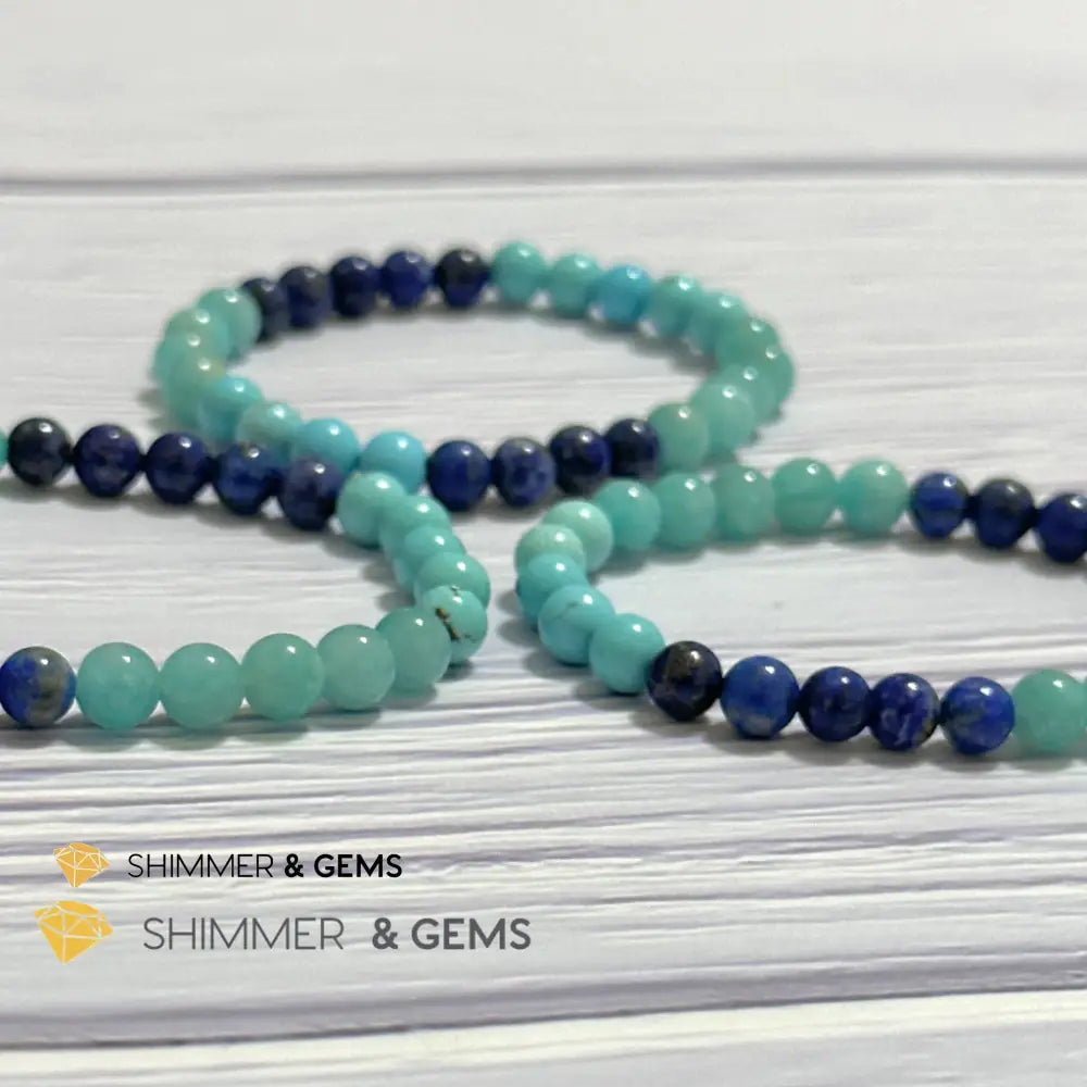 Mental Clarity Remedy Bracelet (Amazonite Turquoise Lapis Lazuli 6mm)