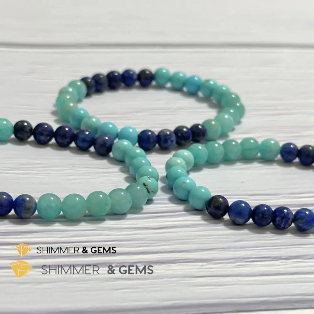 Mental Clarity Remedy Bracelet (Amazonite Turquoise Lapis Lazuli 6mm)