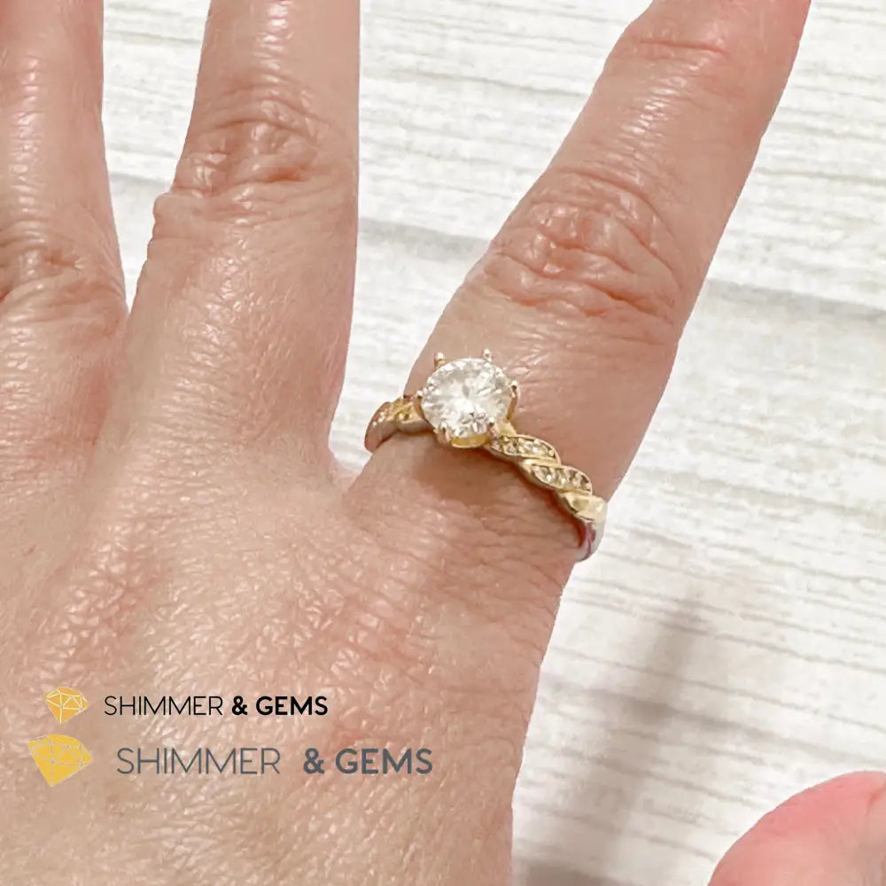 Moissanite Diamond 925 Silver Ring Adjustable Ring