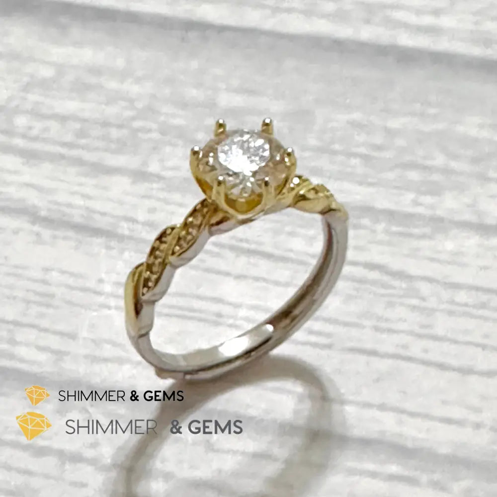 Moissanite Diamond 925 Silver Ring Adjustable Ring