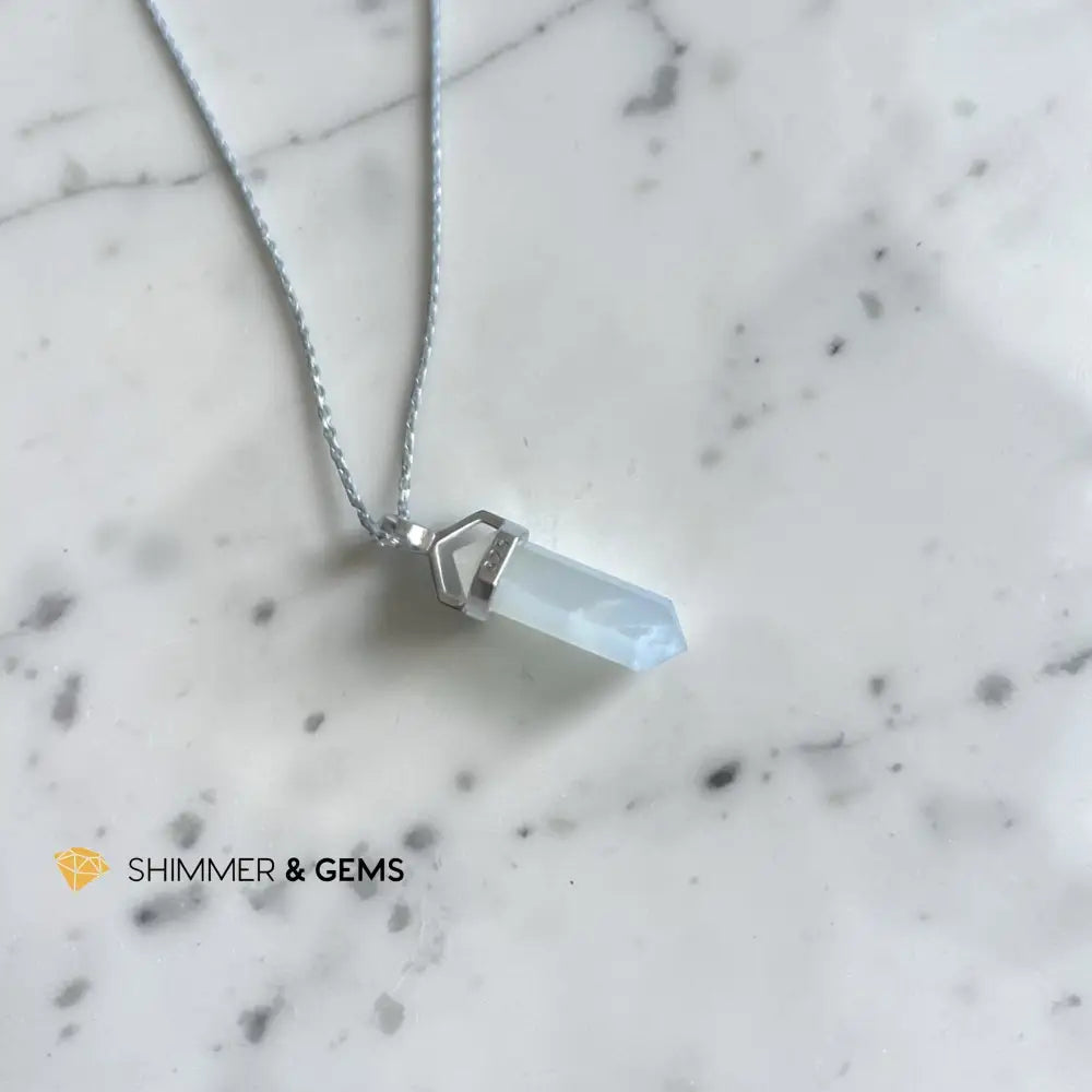 Moonstone 21mm in 925 Sterling Silver Double Pointer Pendant Moonstone 21mm Pendant