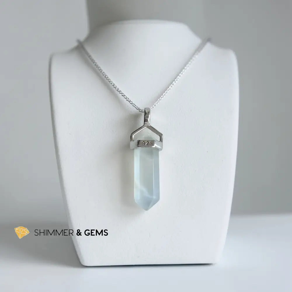 Moonstone 21mm in 925 Sterling Silver Double Pointer Pendant Moonstone 21mm Pendant