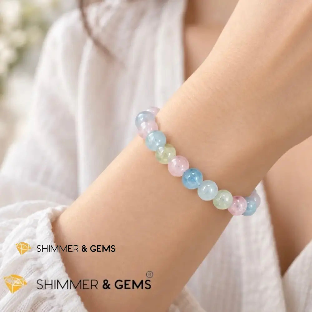 Morganite Beryl 7mm Bracelet - 5.5”
