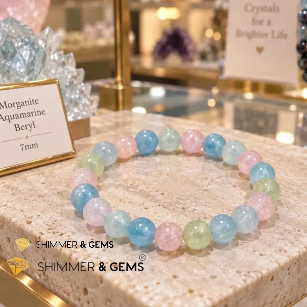 Morganite Beryl 7mm Bracelet - 6.5”