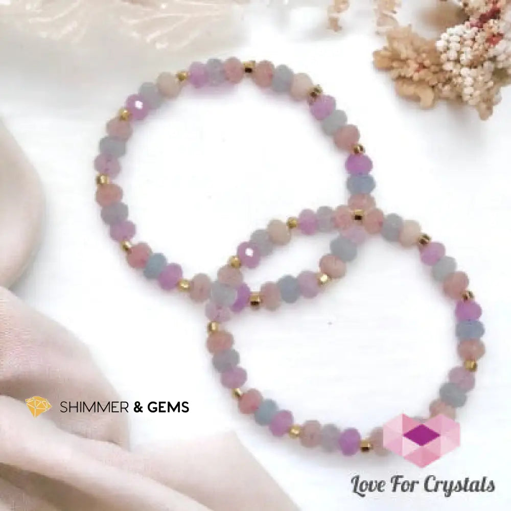 Morganite Lilac Amethyst and Aquamarine 6mm with 14k gold filled beads Bracelet Bracelets