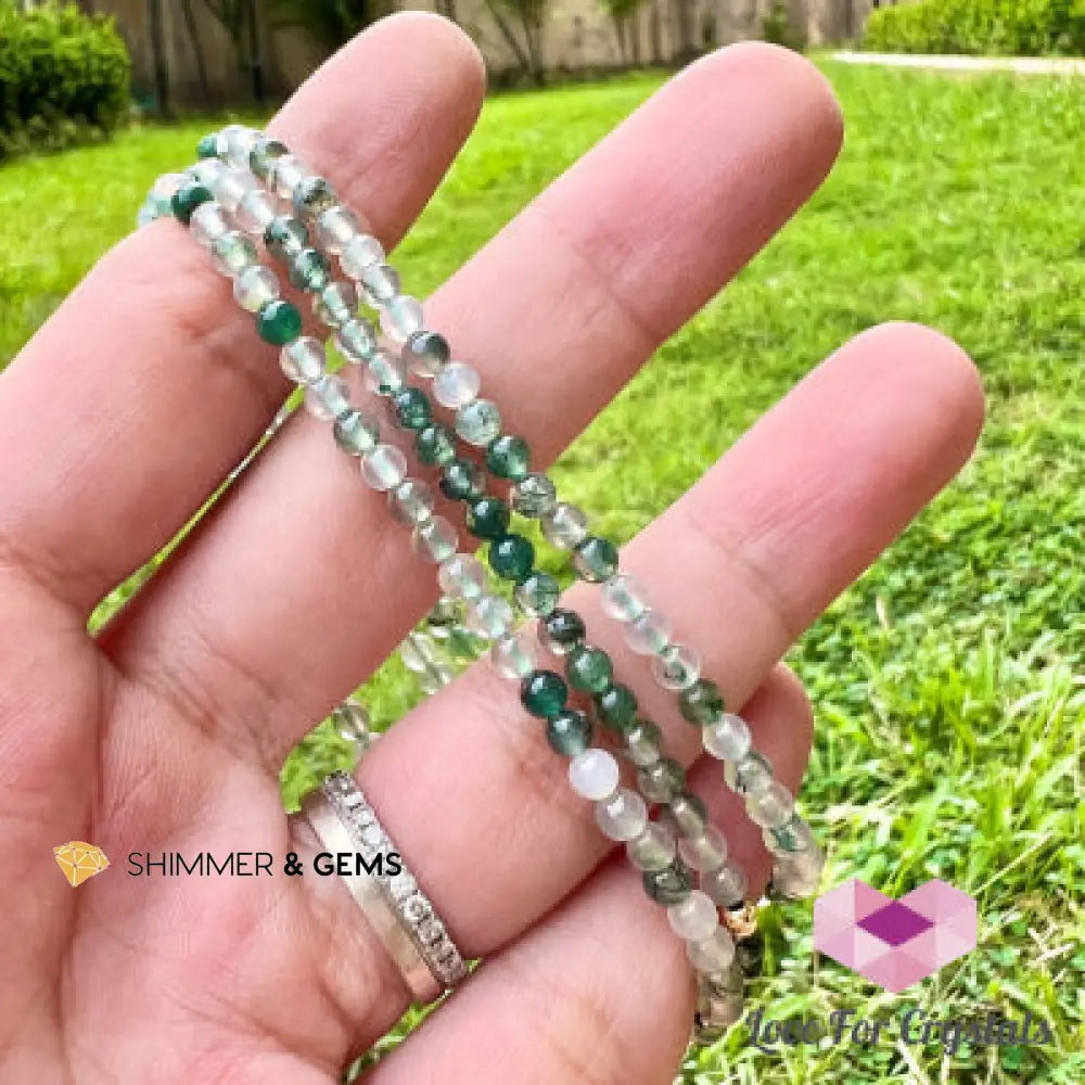 Moss Agate 4mm Bracelet Bracelets