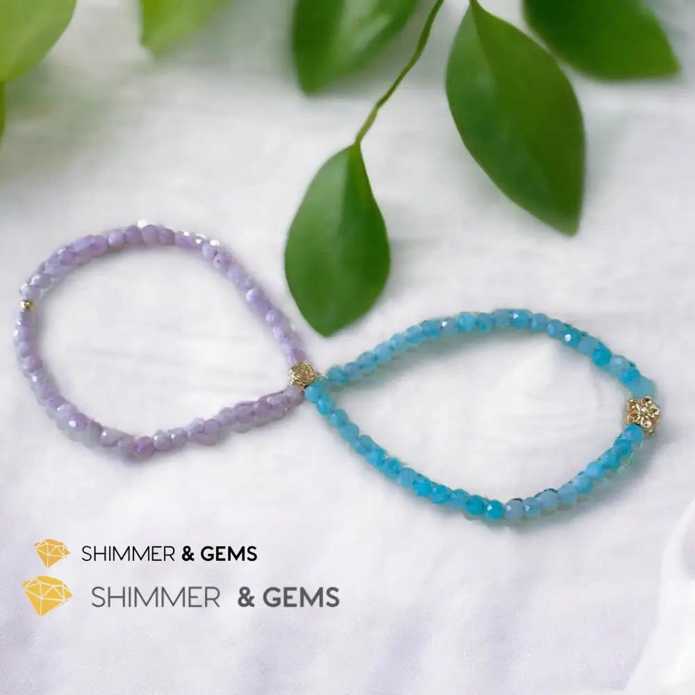 Mother Mary Infinity Double Bracelet (Amazonite & Kunzite) Calm & Faith Bracelets