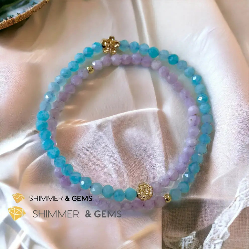 Mother Mary Infinity Double Bracelet (Amazonite & Kunzite) Calm & Faith Bracelets