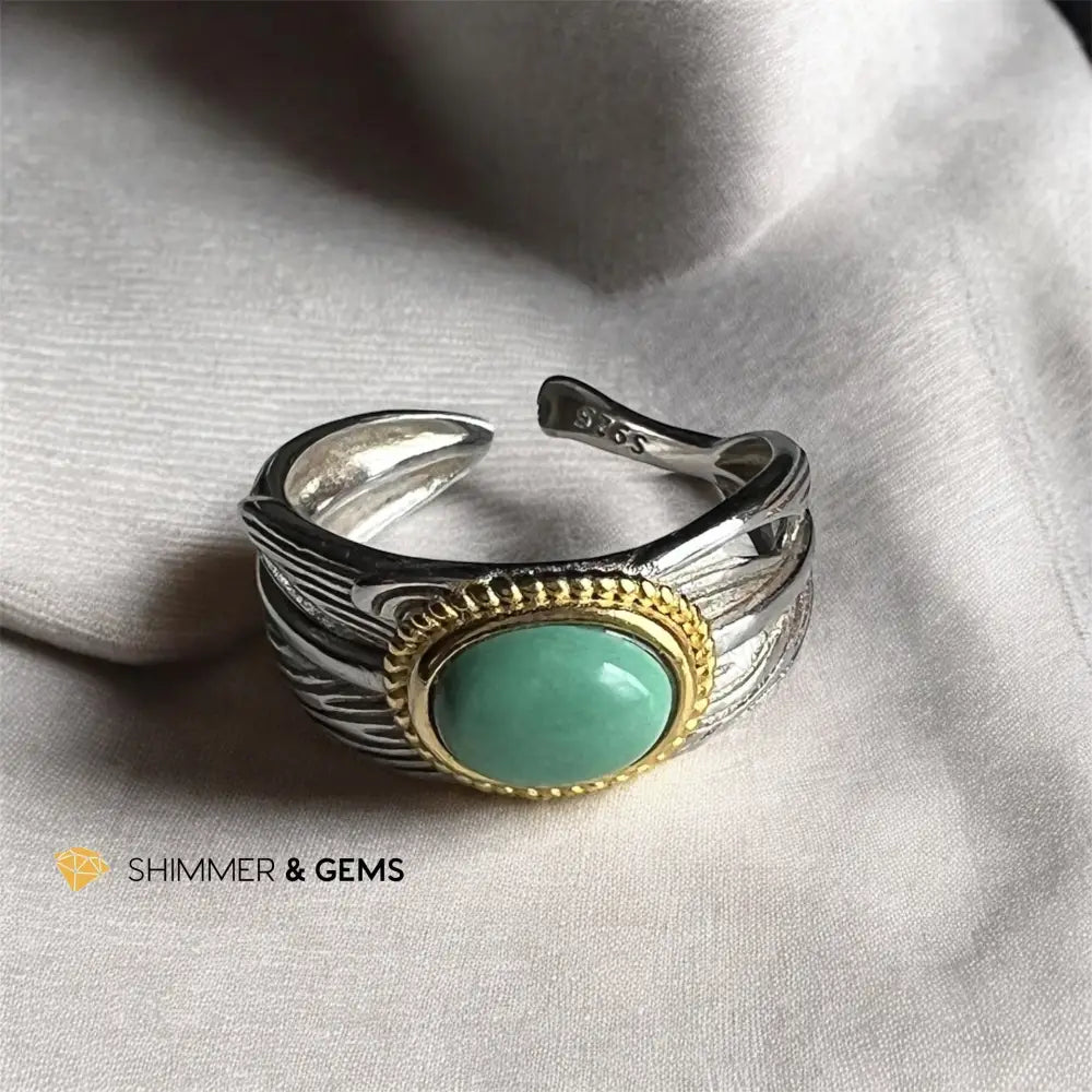 Natural Turquoise 925 Silver Adjustable Ring adjustable Rings