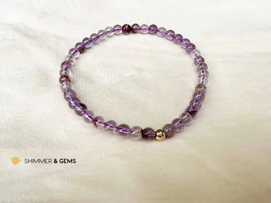 Phantom Amethyst AAA Grade Bracelet (4mm with 14k gold filled) 6’’