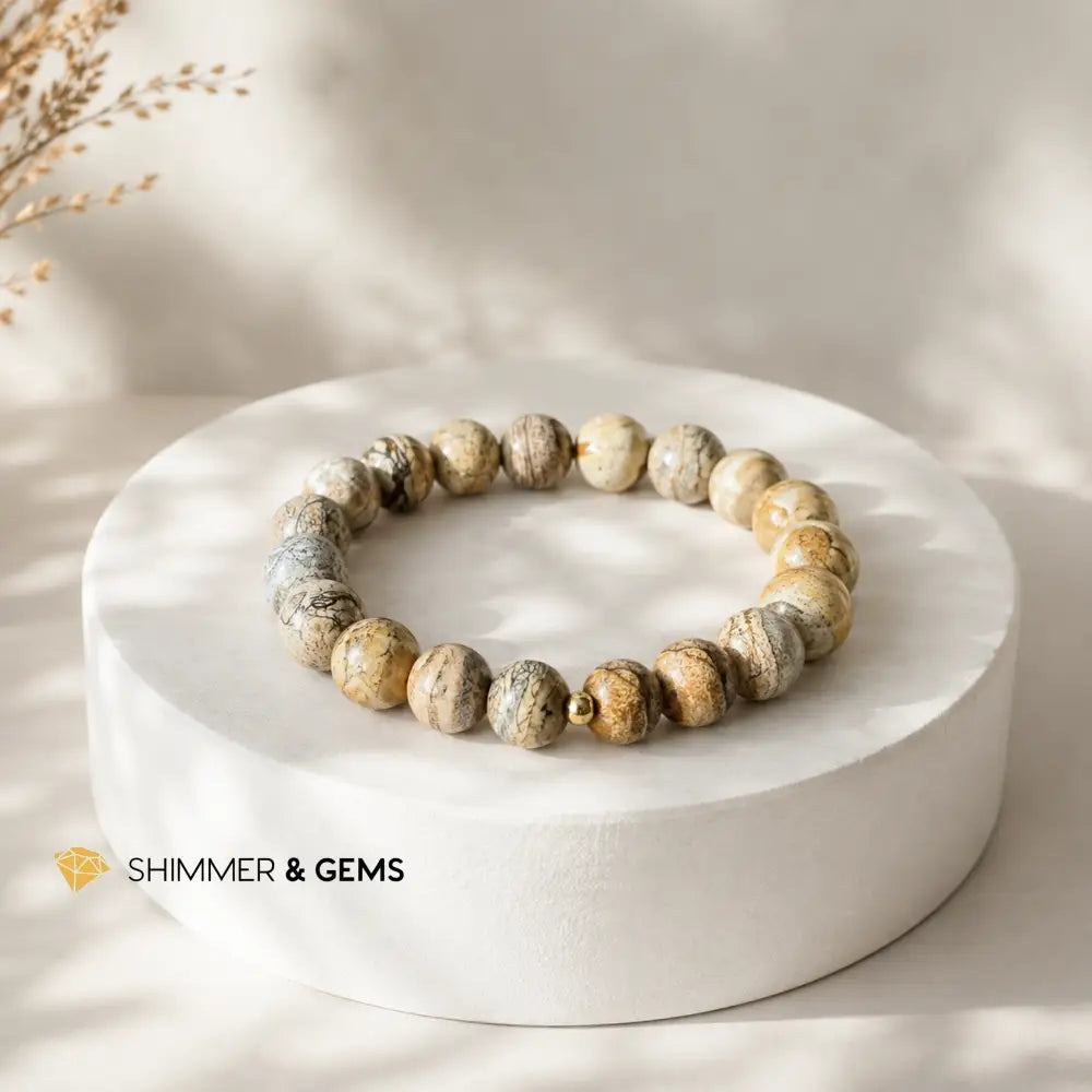 Picture Jasper 10mm Bracelet