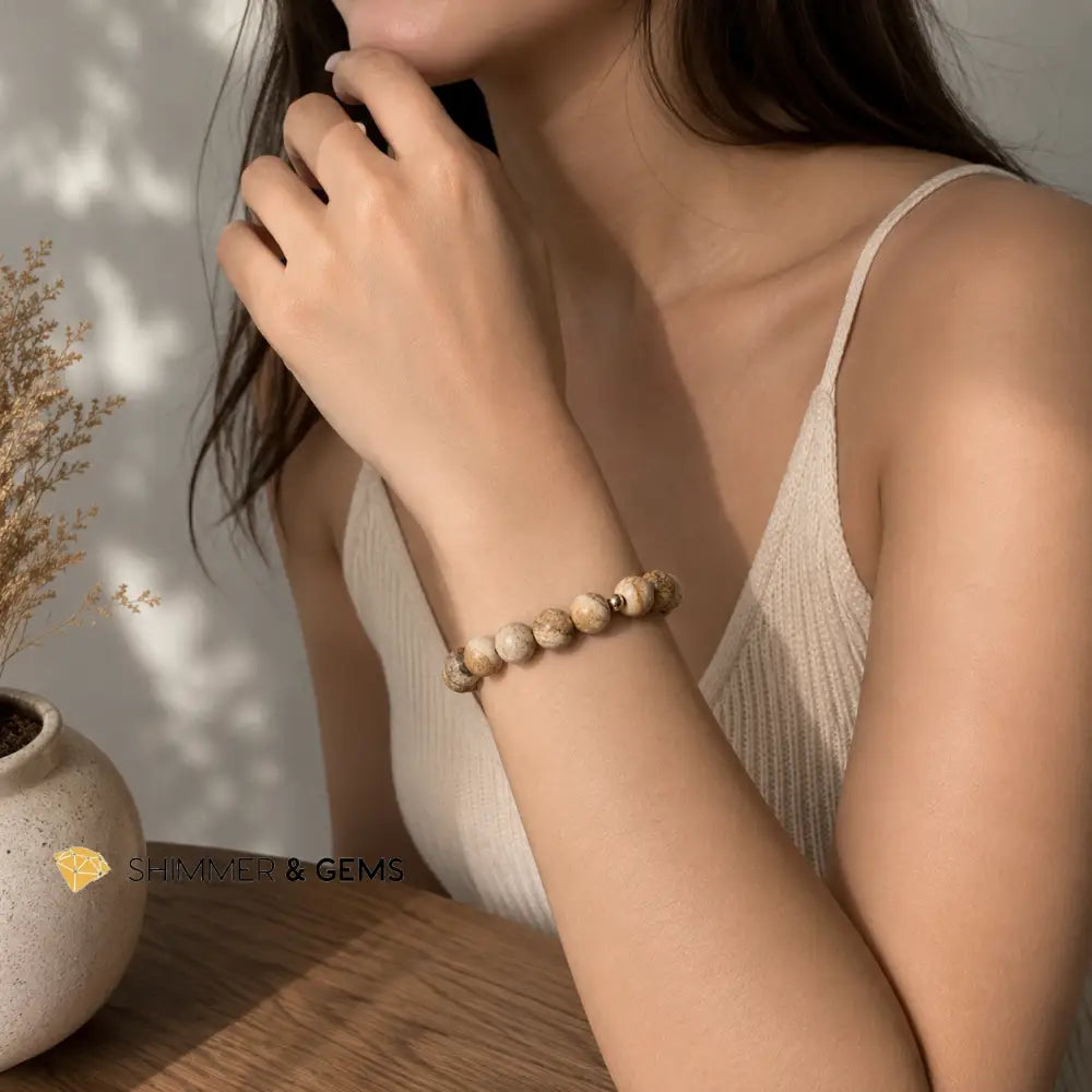 Picture Jasper 10mm Bracelet