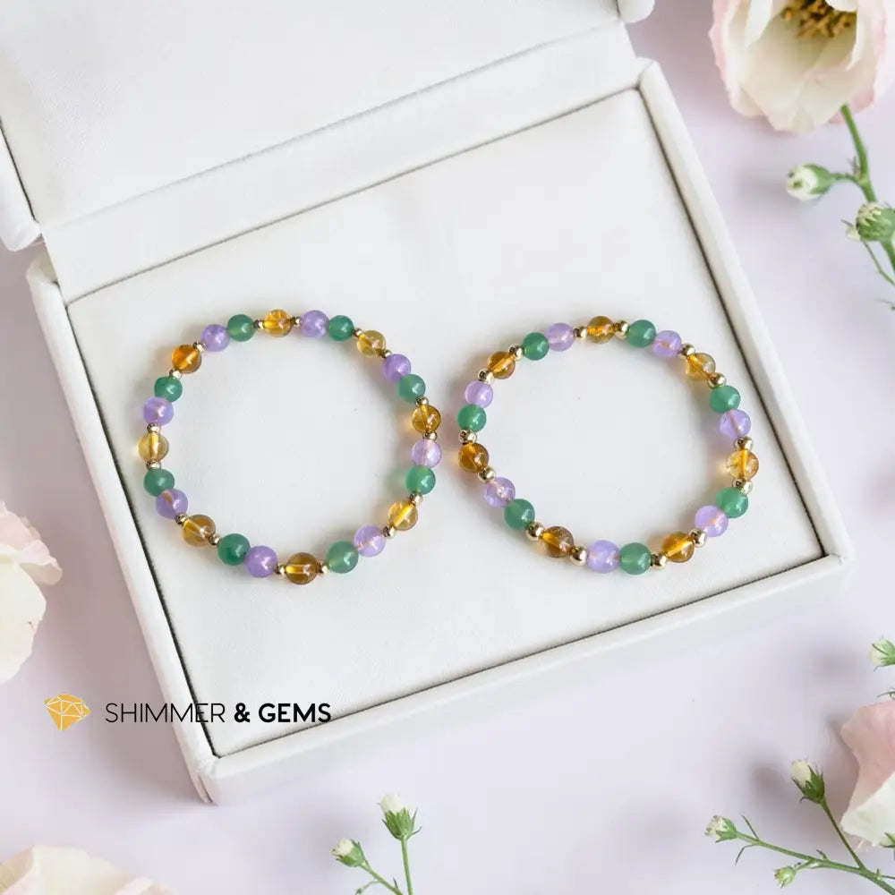 PROSPER 6mm Bracelet (Citrine Aventurine & Lilac Amethyst)