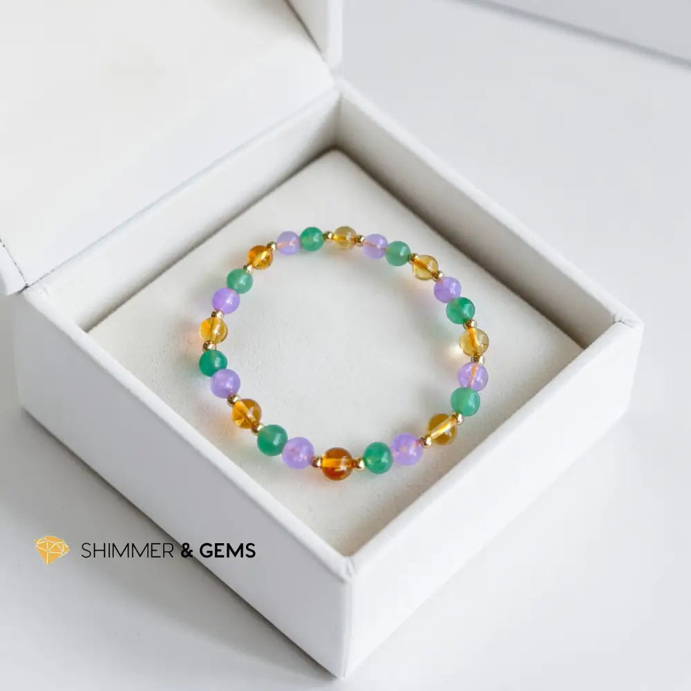 PROSPER 6mm Bracelet (Citrine Aventurine & Lilac Amethyst)