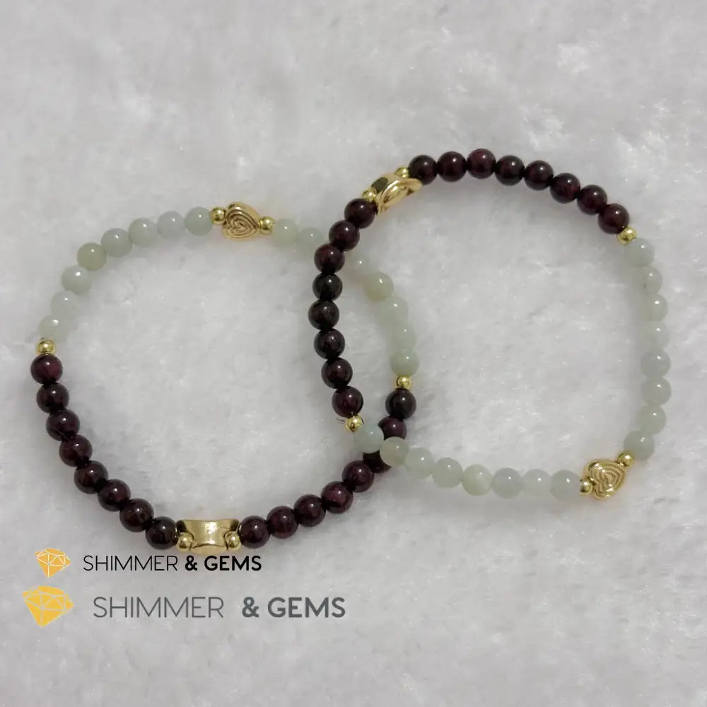 RAT Animal Zodiac 2024 Goodluck Bracelet (Burma Jade & Garnet) Feng Shui Feng shui