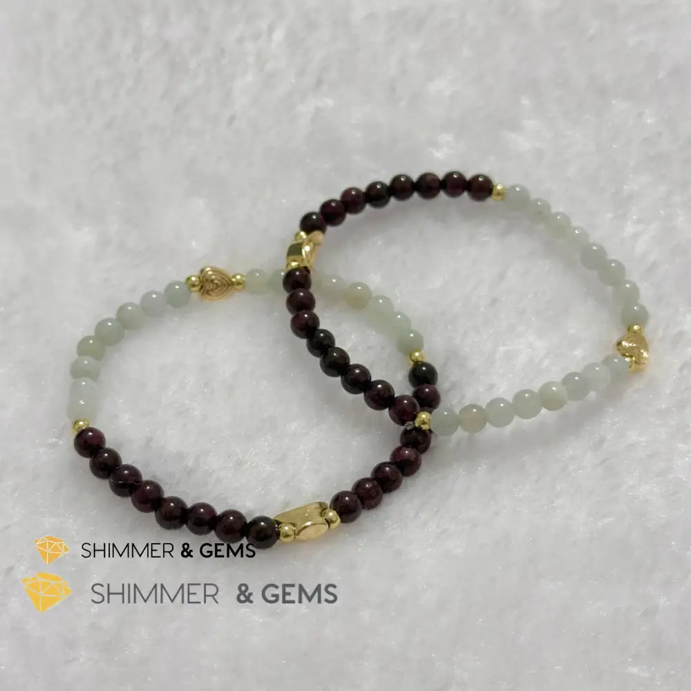 RAT Animal Zodiac 2024 Goodluck Bracelet (Burma Jade & Garnet) Feng Shui Feng shui