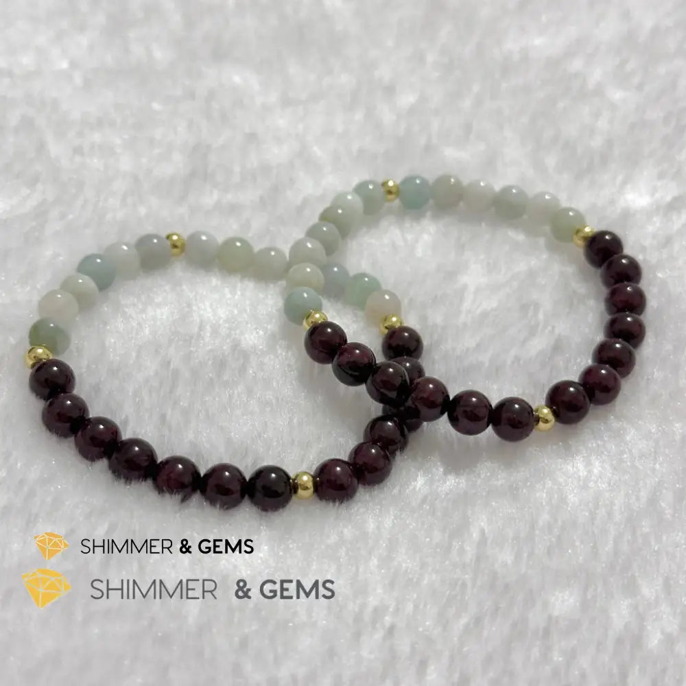 RAT Animal Zodiac 2024 Goodluck Bracelet (Burma Jade & Garnet) Feng Shui Feng shui