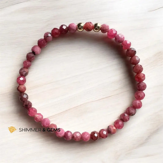 Red Tourmaline Bracelet 4mm 5.5” Bracelets