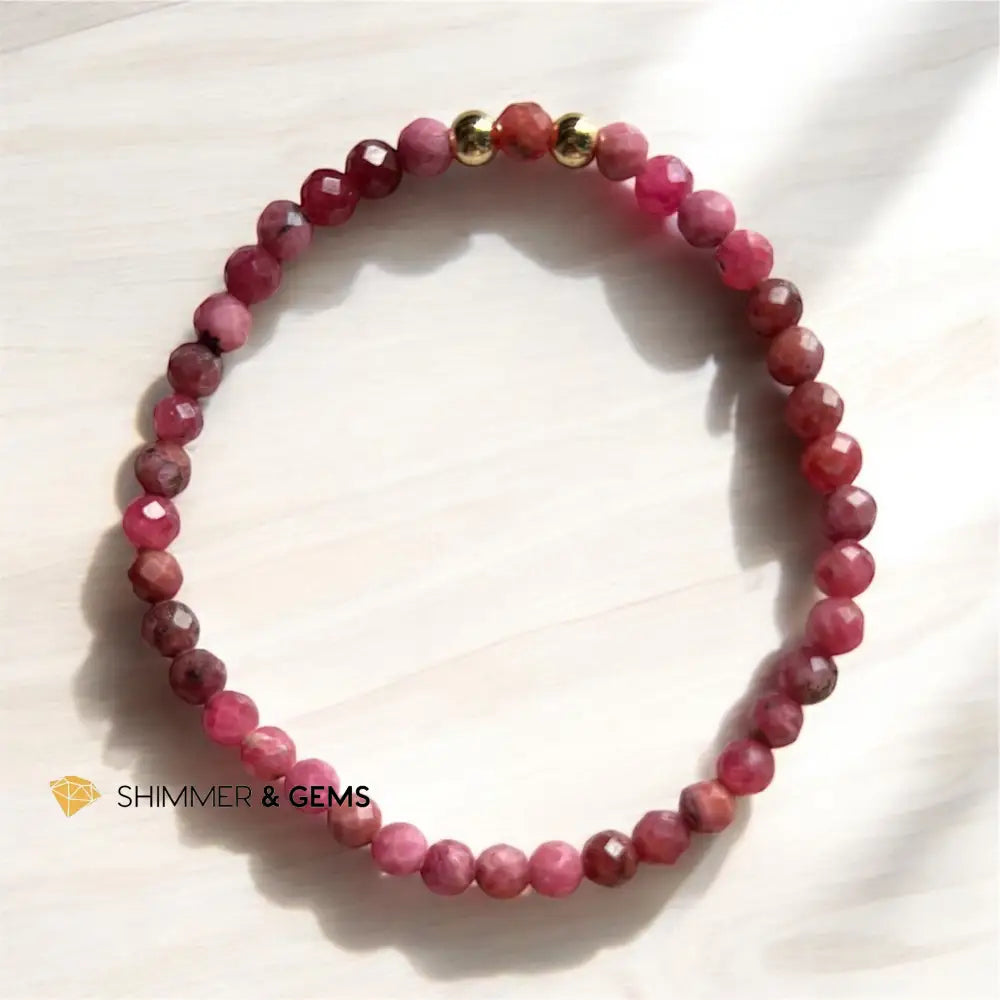 Red Tourmaline Bracelet 4mm 7” Bracelets