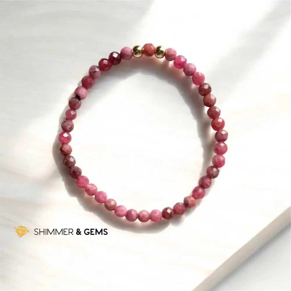 Red Tourmaline Bracelet 4mm Bracelets