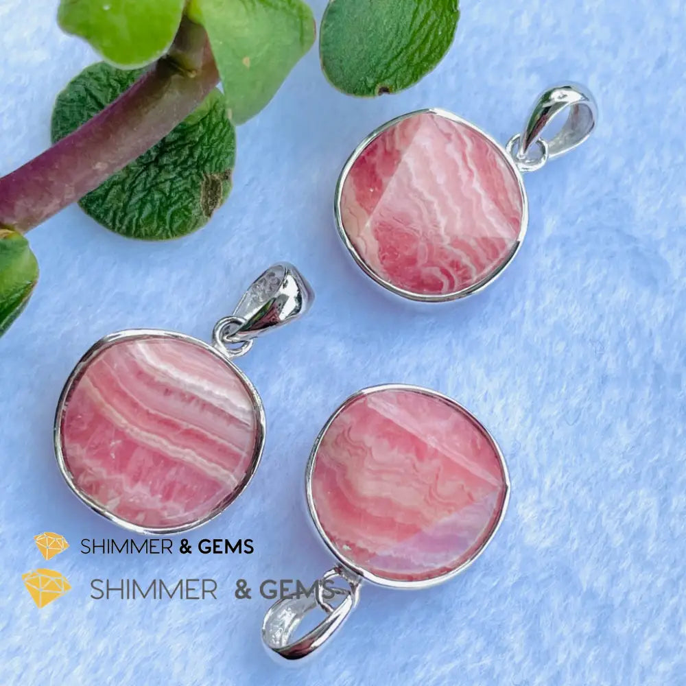 Star Of David Rhodochrosite 12Mm Pendants 925 Silver Charms &