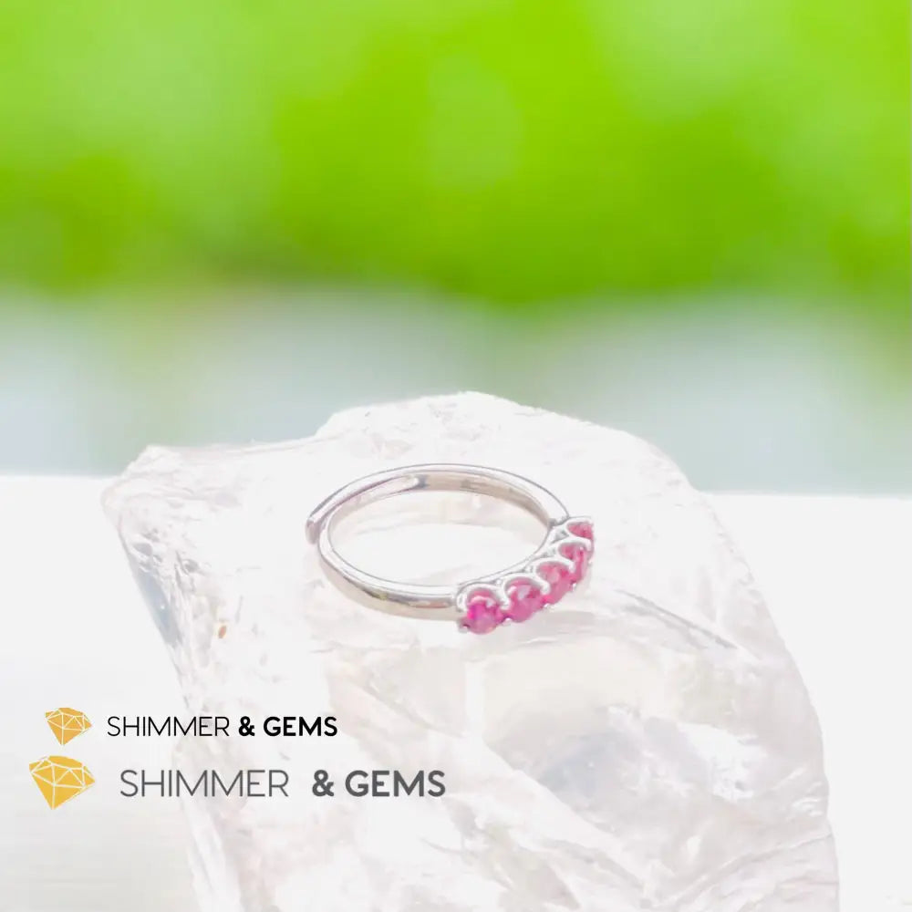 Rhodolite Garnet 925 Silver Adjustable Ring (Love And Energy) Rings