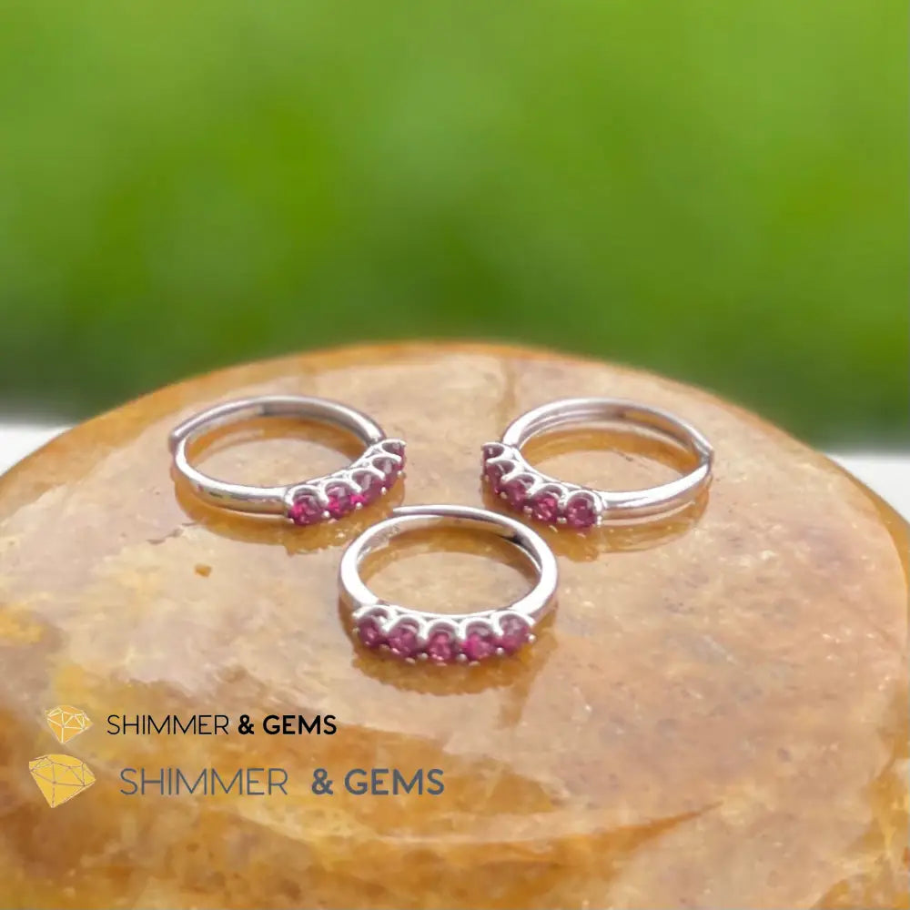 Rhodolite Garnet 925 Silver Adjustable Ring Rings