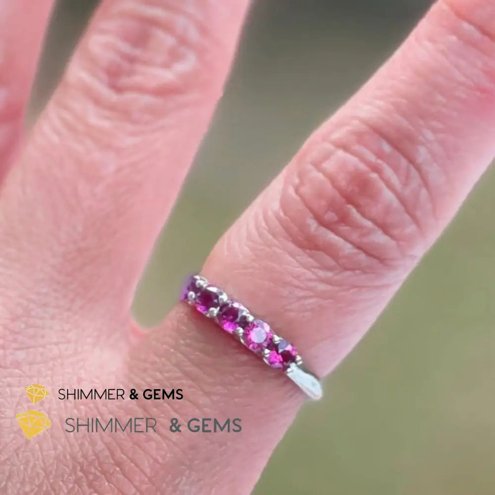 Rhodolite Garnet 925 Silver Adjustable Ring (Love And Energy) Rings