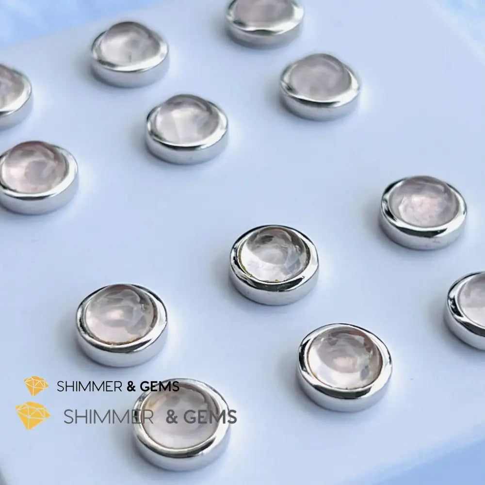 Rose Quartz 6Mm Round Earrings (Love And Harmony)