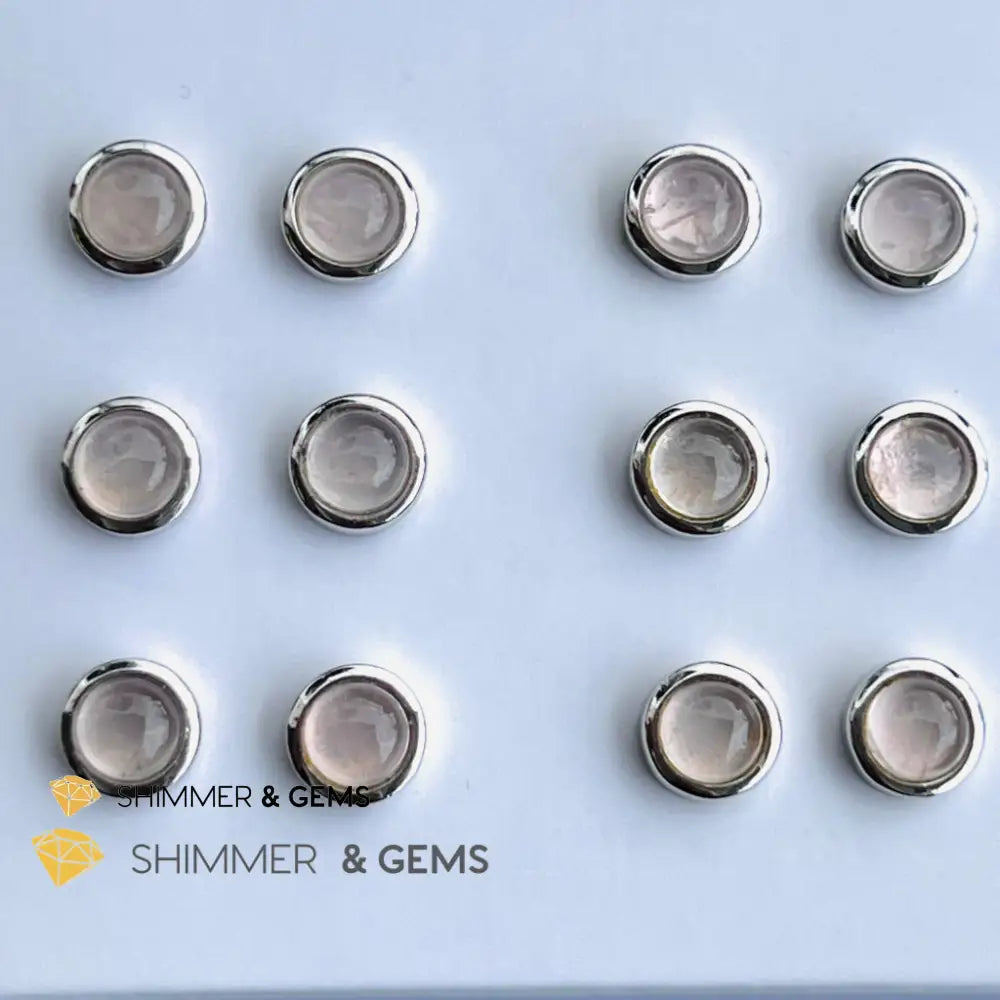 Rose Quartz 6Mm Round Earrings (Love And Harmony)