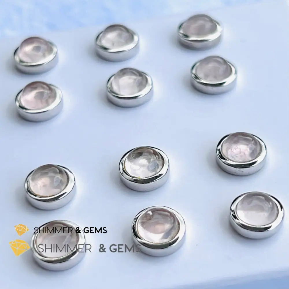 Rose Quartz 6Mm Round Earrings (Love And Harmony)