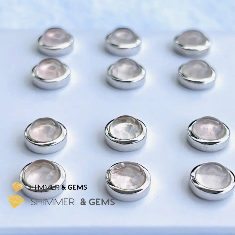 Rose Quartz 6Mm Round Earrings (Love And Harmony)