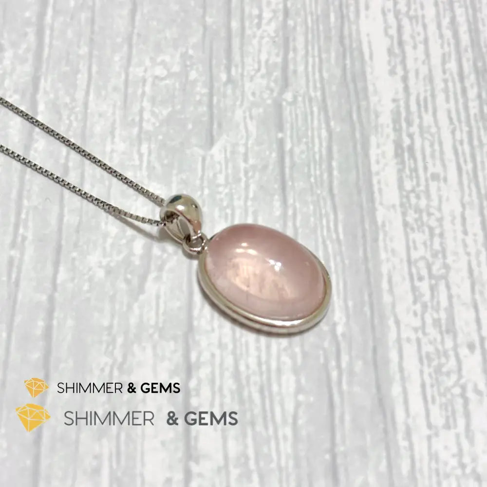 Rose Quartz Oval Pendant 925 Silver 13x18mm Oval Pendant Only Charms & Pendants