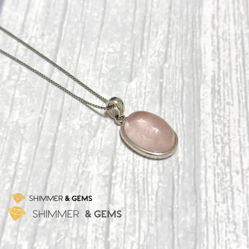 Rose Quartz Oval Pendant 925 Silver 13x18mm Oval Pendant Only Charms & Pendants